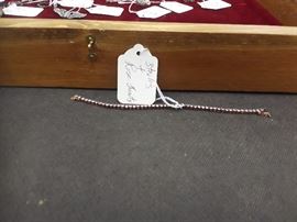 Sterling and rose quartz bracelet