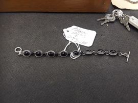 Sterling Onyx bracelet antique