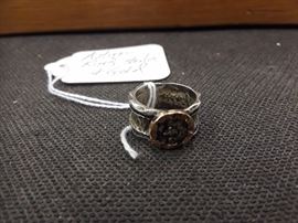 Antique sterling and gold ring