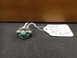 Antique sterling and turquoise ring