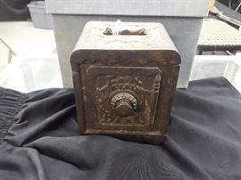 Antique Cast Iron Coin Deposit Bank 