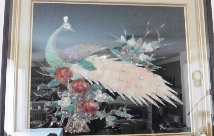 Gemstone peacock art.