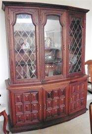 Vintage teak china cabinet