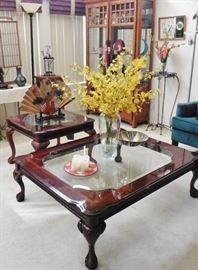 Coffee table and matching end table.