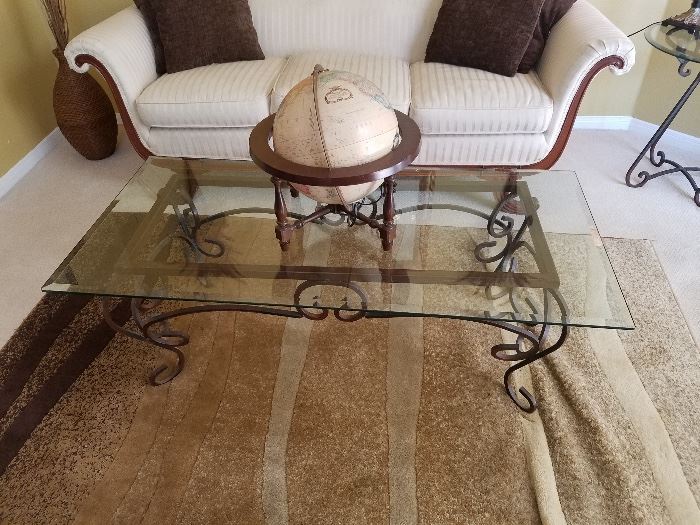 Iron coffee table and side table
