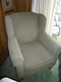 SAGE GREEN UPHOLSTERED ARMCHAIR
