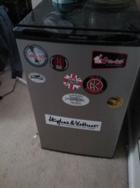 Stainless steel dorm size refrigerator, stickers are free :-)
