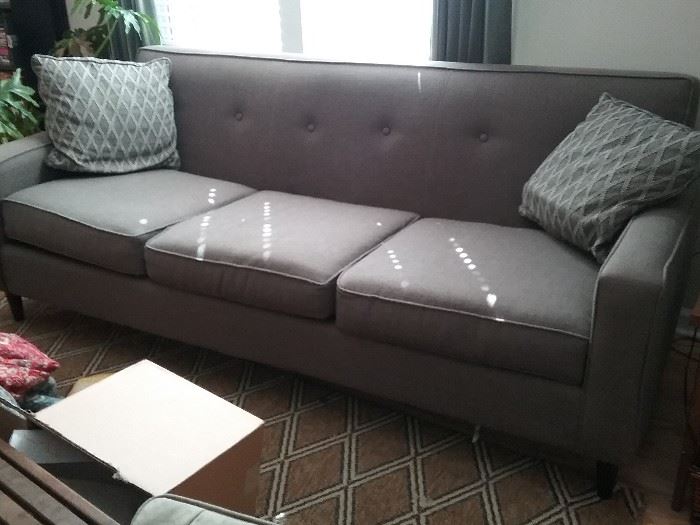 Basset brand modern style sofa, <4 yrs. old, soft brown, matching loveseat also available