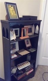 Vintage bookshelf, frames, etc.