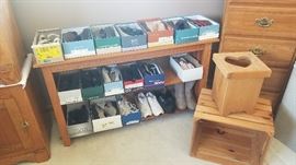 NIB shoes, Misc wood furniture