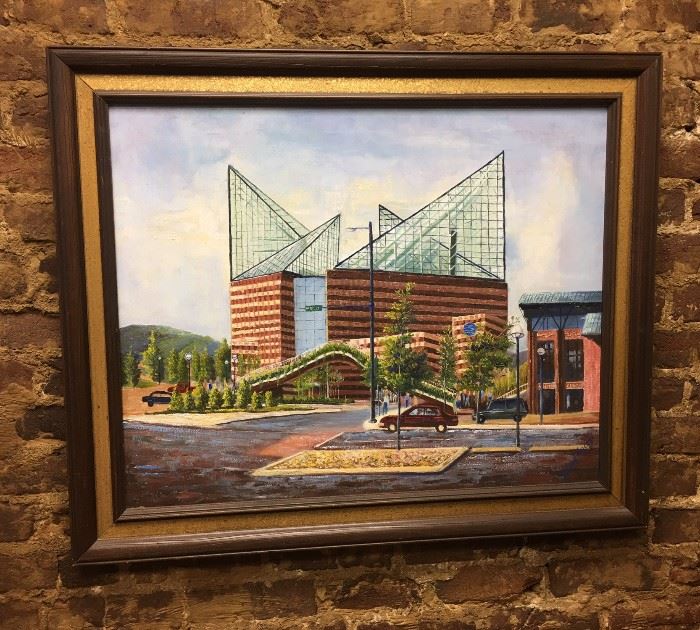 Oil Painting of the Chattanooga Tennessee Aquarium 