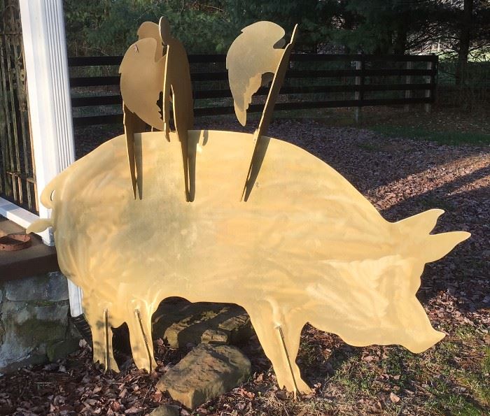 Jim Collins' sculpture Riding on Banality. THIS ITEM WILL NOT BE ONSITE FOR ESTATE SALE. IT IS IN CHATTANOOGA AND CAN BE SEEN BY APPOINTMENT ONLY.  CALL 423-463-6958