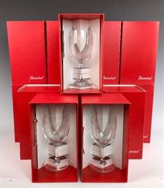 Many Baccarat glass sets in original boxes. Over 40 pieces.