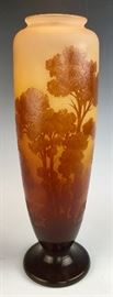 Tall Signed Galle Scenic Vase C.1900