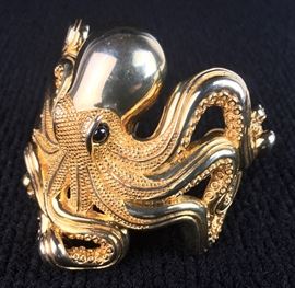 Gold over Sterling Silver "Octopus" Ladies Bracelet