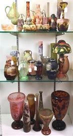 Over 50 French Cameo Glass Vase's (All Old)
