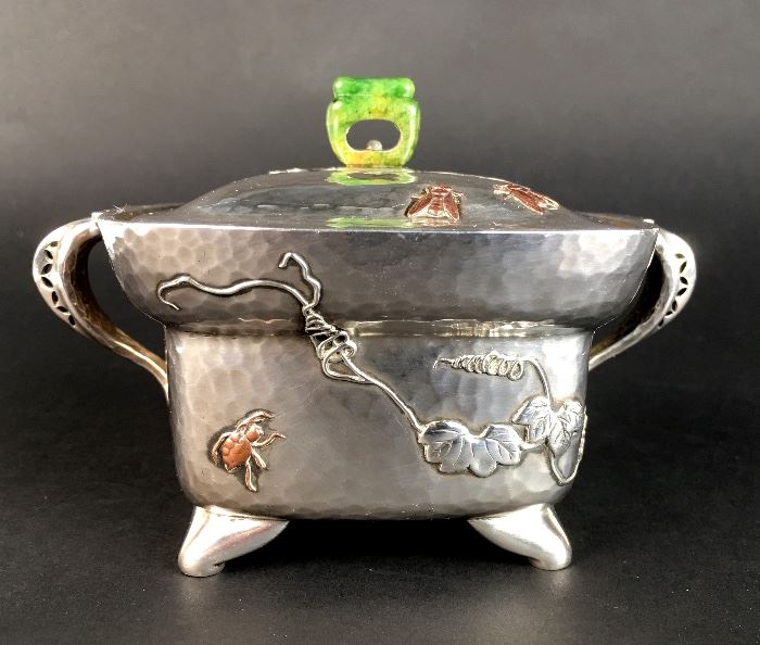 RARE Tiffany & Co. Mixed Metals Sugar Bowl C.1878