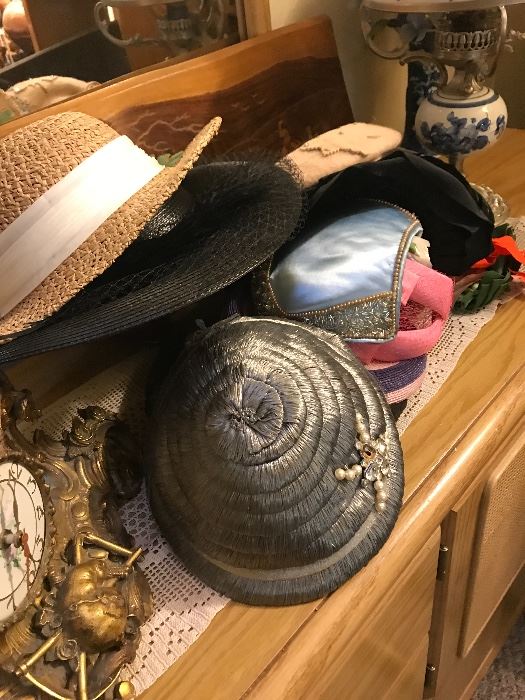 vintage hats and purses