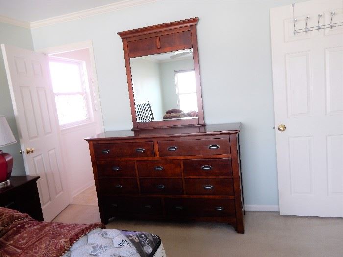 Mission King Size Bedroom set, included frame and headboard, night table and dresser.