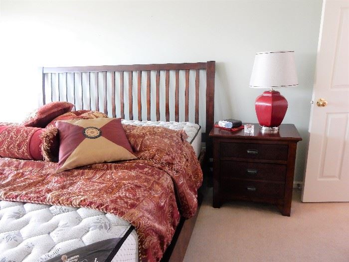 Mission King Size Bedroom set, included frame and headboard, night table and dresser.