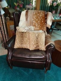 Leather Chair & Deep Pelts