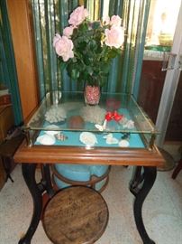Glass Display Table with seating