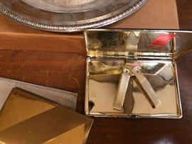 Men's Dunhill cigarette case circa 1950 in upper right - excellent condition- ladies cigarette case bottom left