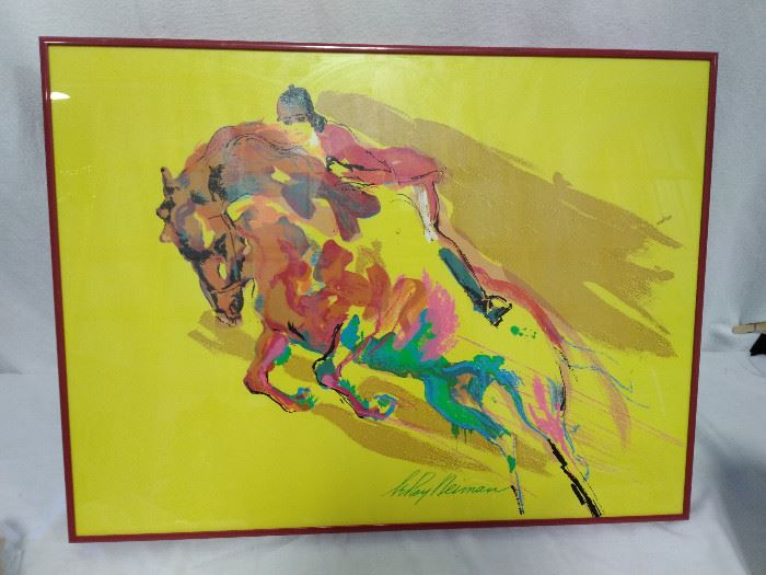 LeRoy Neiman Racehorse Framed Painting (1981)  https://www.ctbids.com/#!/description/share/6049