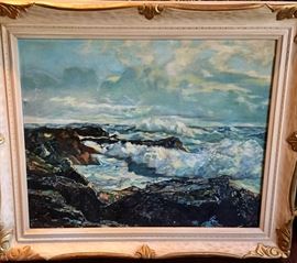 Early California original seascape painting