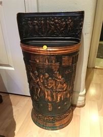 Belgium high relief antique copper umbrella stand