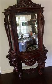 Baroque rococo vitrine curio - elaborate carvings