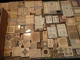 Magenta Rubber Stamps. Mostly new.