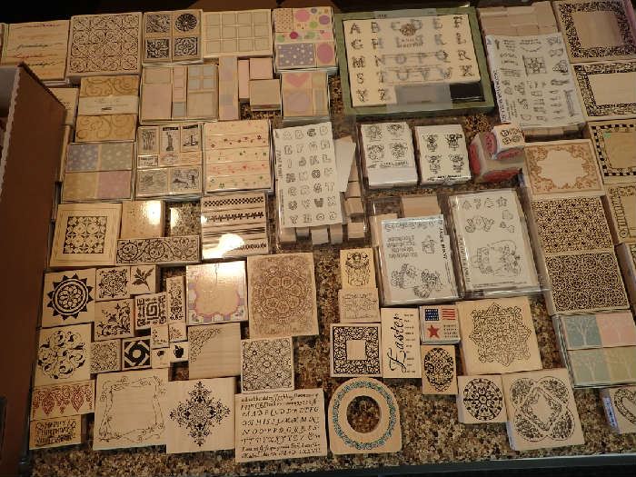 Magenta Rubber Stamps. Mostly new.