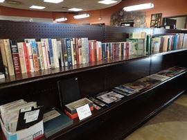 Books which include fiction, mystery, cookbooks. Vintage photos and maps. Calendars that can be used for artwork or framing. Hard cover 2.00. Paperback 1.00. Calendars 1.00. 