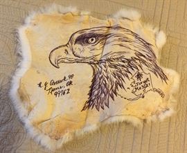 Original autographed artwork 
R.J. AVESSUK - NOME ALASKAN 
ESKIMO INUIT INUPIAQ ART SKIN 
1998 dated and signed ink drawing.