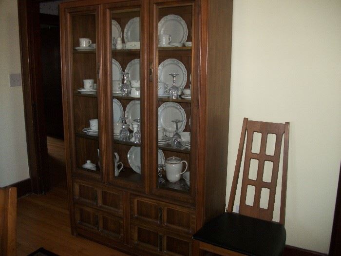 china cupboard part of dining set and 12 place setting of Phaltzcraft 