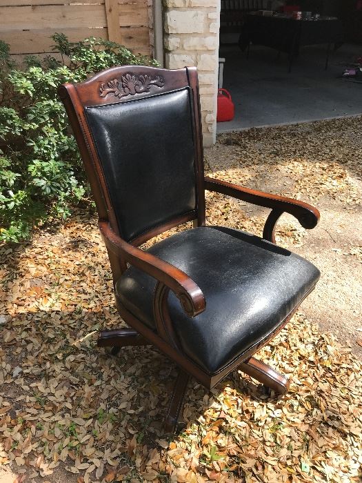 Coaster Fine Furniture leather and wood office chair @ $155 (new $300)