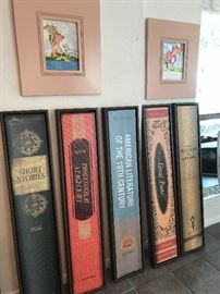 47" tall frames with book end artwork - $32 each