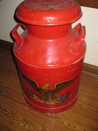 Antique milk can, hand painted