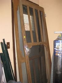 Vintage wood french screen doors