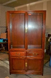 George Zee rosewood china cabinet comes with glass shelves