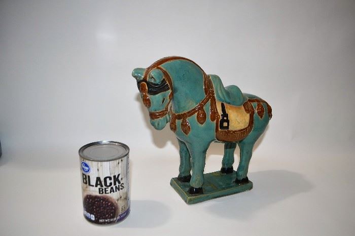 Polychrome ceramic horse