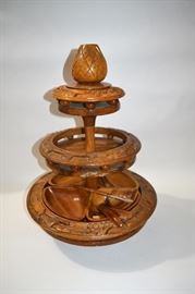 Condiment teakwood set from Phillippines