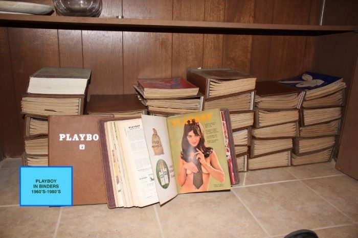 Playboy Magazines in Binders 1960s - 1980s