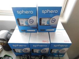 Sphero robots with chargers, 8 total