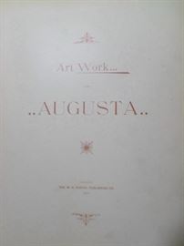 Rare antique leather bound book, "Art Work of Augusta" circa 1894, a truly stunning book