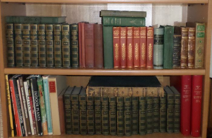 Twenty five leather bound volume set of Authorized Uniform Edition Books by Mark Twain, circa 1920