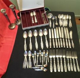 Beautiful Set of sterling flatware by Whiting for Wm. Schweigert & Co, Lily of the Valley, Blunt End (circa 1800's)