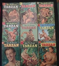 Some of the Dell Tarzan comics available (dated dated 1951 - 1954)