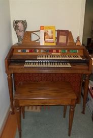 Wurlitzer Organ, Model #450, Pecan Wood, circa 1980